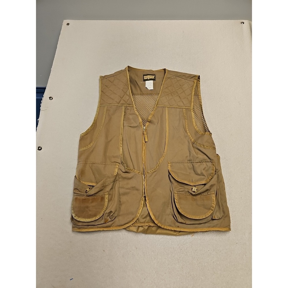 Vintage SafTBak‎ Fly Fishing Vest Men's Large Tan Multi Pocket Made In USA
